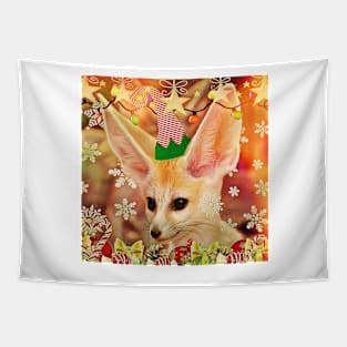 Santa's Fennec fox elf Tapestry