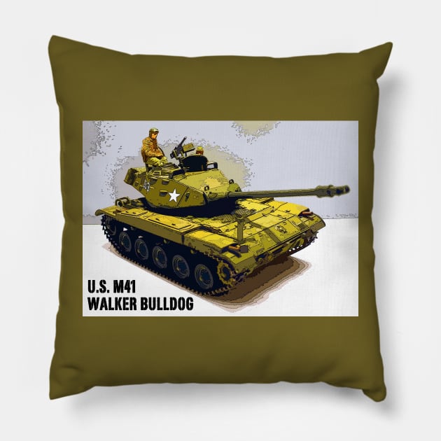 U.S. M41 Walker Bulldog Pillow by Busybob