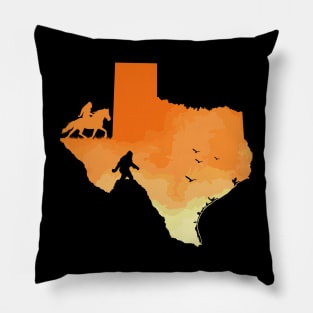 Texas Bigfoot Sunset Pillow