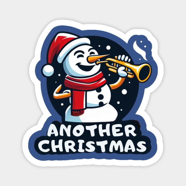 Another Christmas: Snowy Santa with Trumpet Magnet by emblemat2000@gmail.com