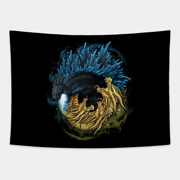 King of the Monsters Tapestry by alemaglia