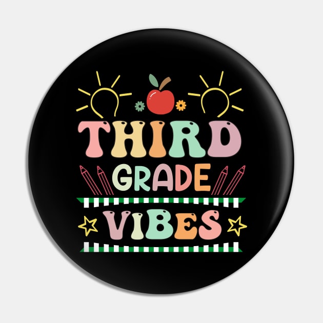 Third Grade Vibes 3rd Grade Retro Back To School Pin by sufian