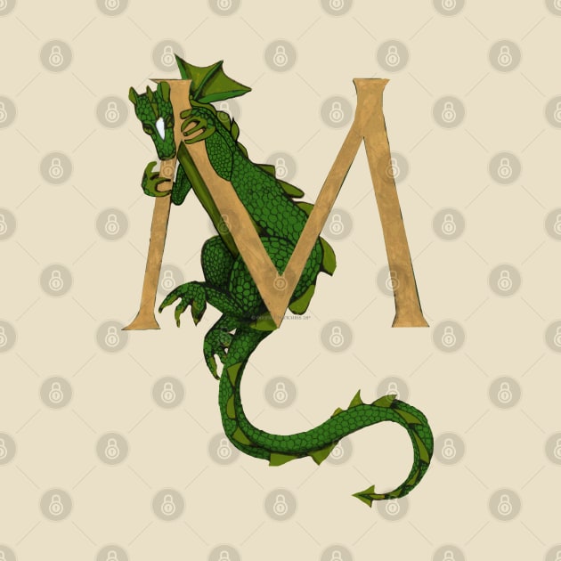 Green Dragon Letter M 2023 by Donnahuntriss