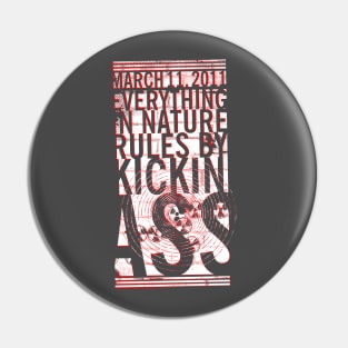 Distorted Fukushima Typography Pin