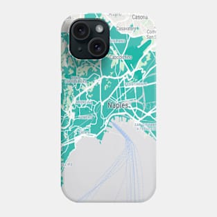 Naples light blue map Phone Case