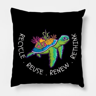 Recycle Reuse Renew Rethink Crisis Environmental Activism Pillow