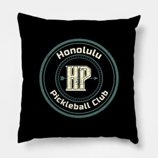 Vintage Retro Logo of Honolulu Pickleball Club Pillow