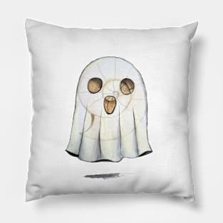 Ammonite Fossil Halloween Ghost Pillow