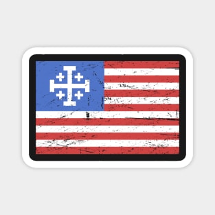 United States Flag With Knights Templar Cross Magnet