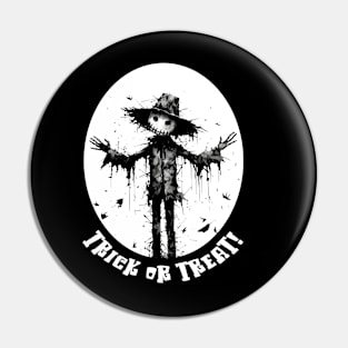 Halloween Trick Or Treat Scarecrow Pin