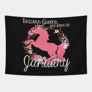 Unicorn Queens are Born In January Tapestry