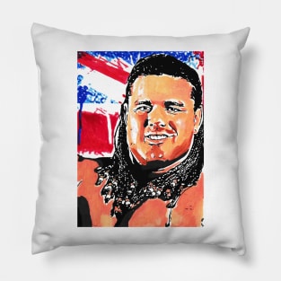 BRITISH BULLDOG DAVEY BOY SMITH WWE WWF painting Pillow