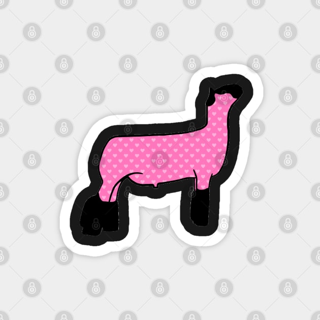 Pink Hearts Market Wether Lamb Silhouette 2 - NOT FOR RESALE WITHOUT PERMISSION Magnet by l-oh