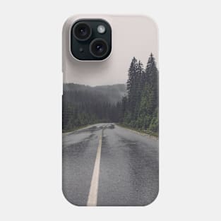 SCENERY 92 - Morning Street Road Path Highway Forest Phone Case