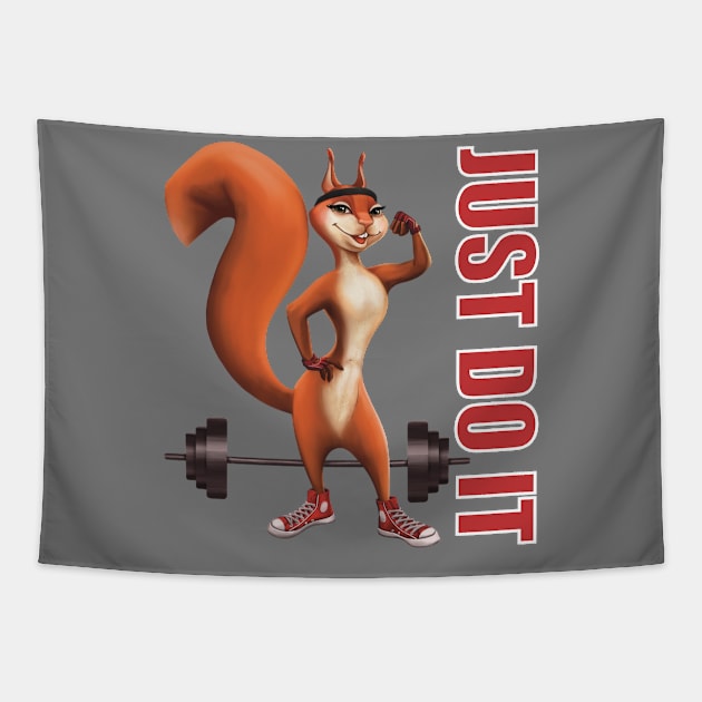 just do it. sports cute squirrel Tapestry by IrynaPas