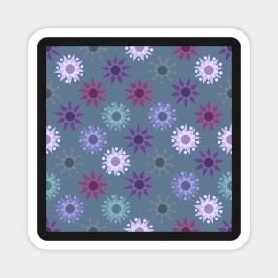 Deco Suns Cool on Slate Blue Repeat 5748 Magnet