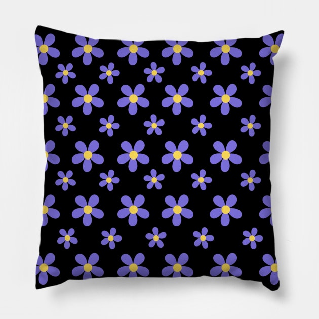 Purple Flowers Pillow by Petalprints