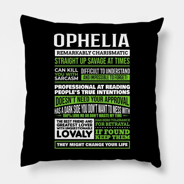 Ophelia Pillow by Ban Guns Not Books- Typography fullcolor