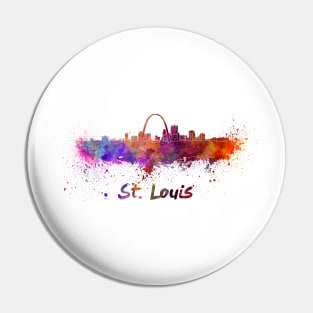 St.louis skyline in watercolor Pin