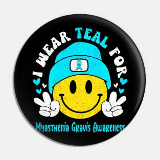 I Wear Teal for Myasthenia Gravis Awareness Pin