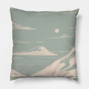 Indigo Blue Landscape Boho Pillow