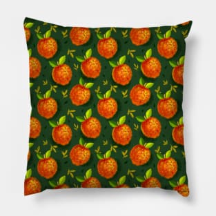 Orange Fruits  Digital Illustration Pattern Pillow