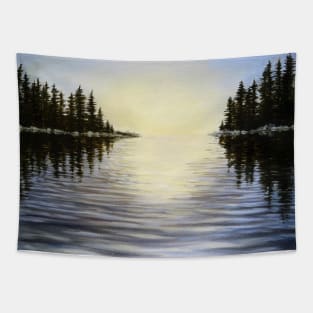 Signal - lake landscape painting Tapestry