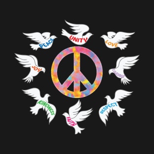 Unity Day Anti Bullying Doves Peace Sign T-Shirt