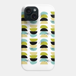 Mid Century Half Circles Aqua Yellow Green Pattern Phone Case