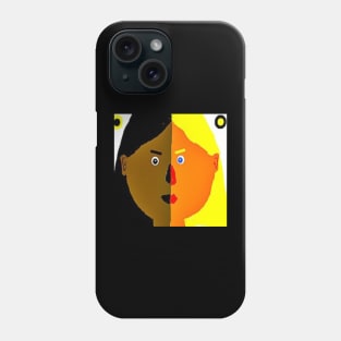 Human Race Illustration on Black Background Phone Case