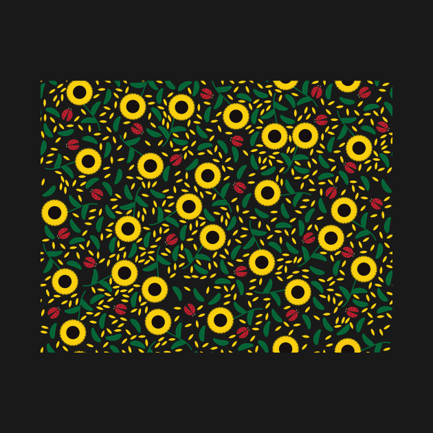 Sunflowers and Ladybugs Pattern by sigdesign