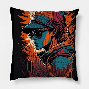 Graffiti Fusion - Unleashing Urban Creativity Pillow