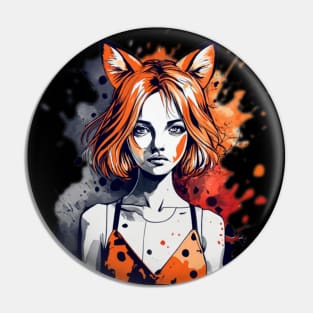 Cute kawaii girl with fox ears Pin