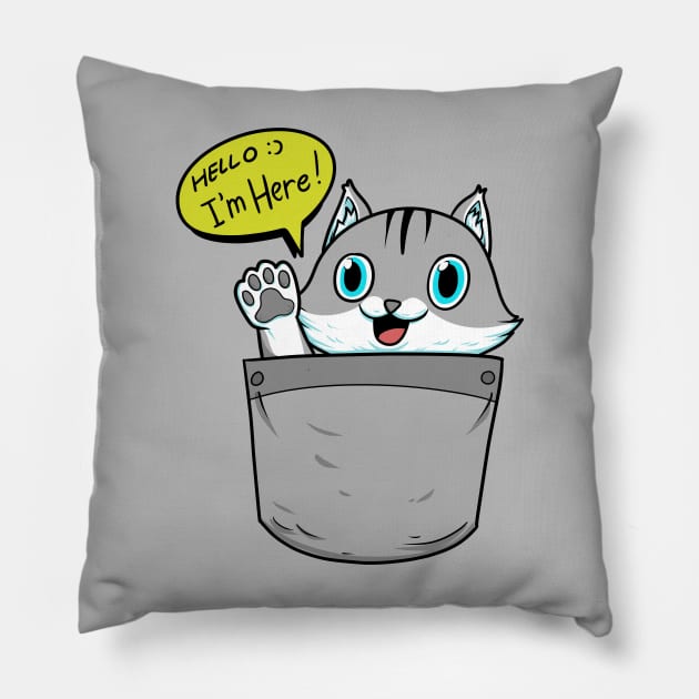 cat pocket Pillow by setiaoneart