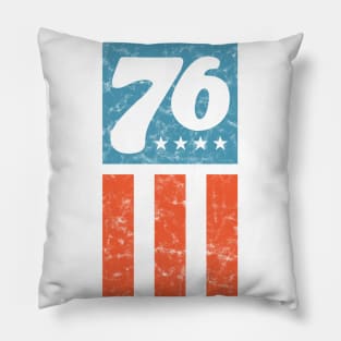 76 - Patriotic Design (Worn) Pillow