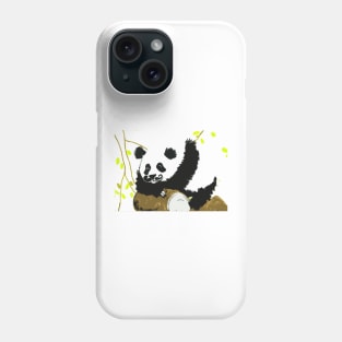 Sleeping panda with moustache Phone Case