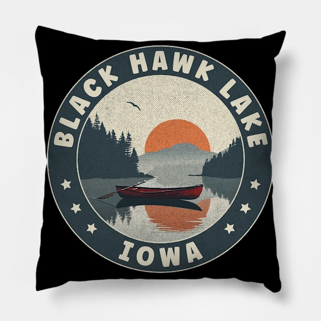 Black Hawk Lake Iowa Sunset Pillow by turtlestart