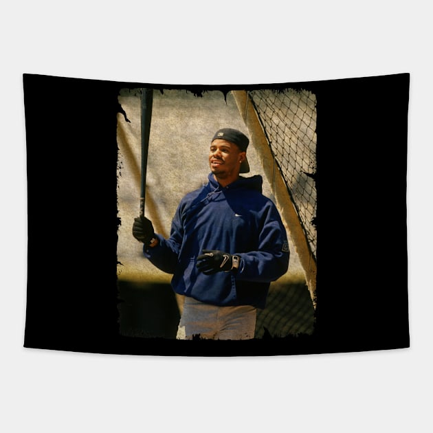 Ken Griffey Jr. in Seattle Mariners Tapestry by PESTA PORA