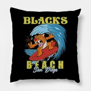 Blacks beach surfing San Diego Pillow