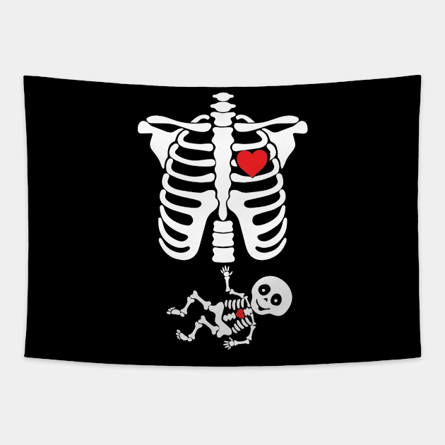 Skeleton Maternity Halloween,Halloween Pregnancy,Pregnancy Announcement,Halloween Maternity,Mom to be,baby announcement Tapestry by CoApparel