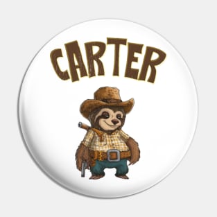 cowboy Sloth carter funny Pin