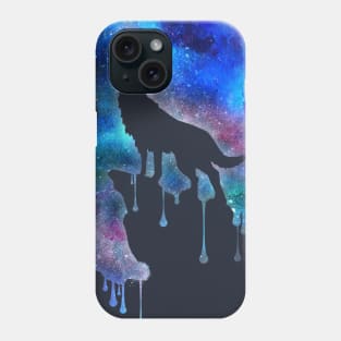 Full Moon Howling Wolf Galaxy Space Gift Phone Case
