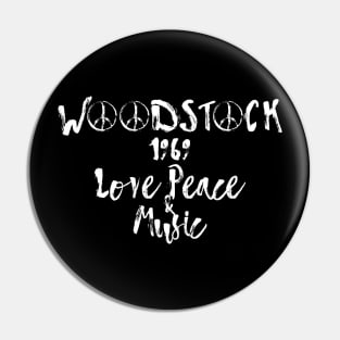 Woodstock Music, Peace and Love Pin