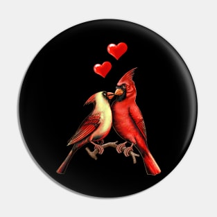 Red cardinals in love Christmas Pin