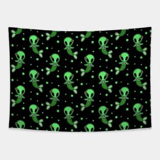 Mermaid Alien Star Pattern Tapestry