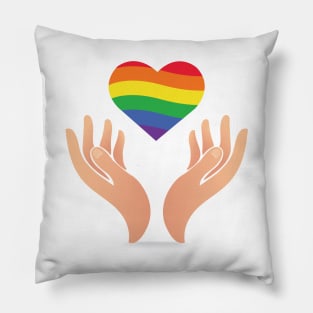 LGBT Couples Design - LGBT Hand Heart Pillow