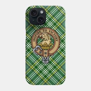 Clan Currie Lion Crest over Tartan Phone Case