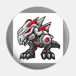 T-rex Alvarezaurus cyborg illustration for esport logo and icon Pin