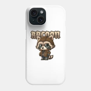 Cool Raccoon in a Hooded Jumper BG Phone Case