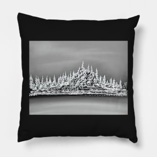 Winter pine trees, snow covered trees Pillow